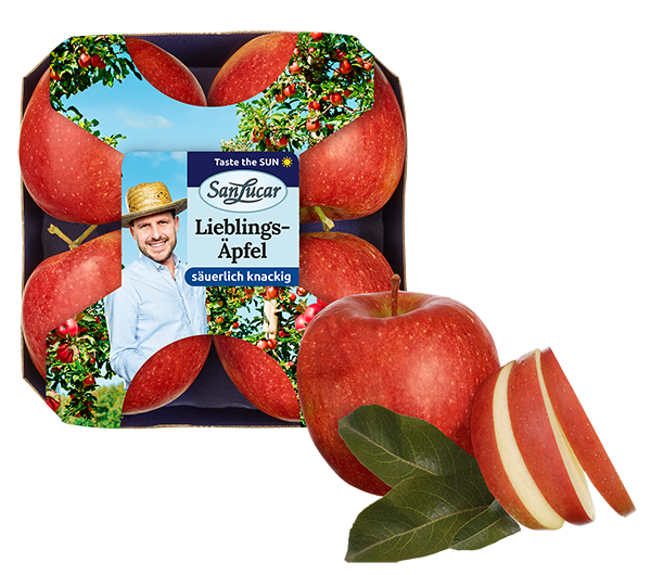 Apfel_Braeburn_550g Pack SanLucar favorite apples sour crisp decorated with loose apples