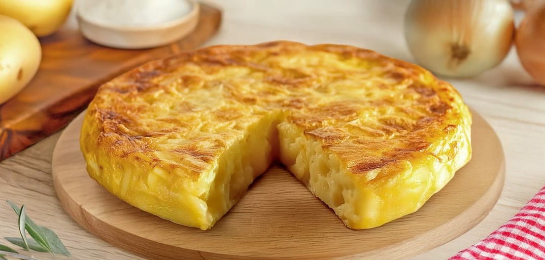 Authentic Spanish tortilla with potatoes – a classic and fluffy omelet dish, perfect for tapas or breakfast.