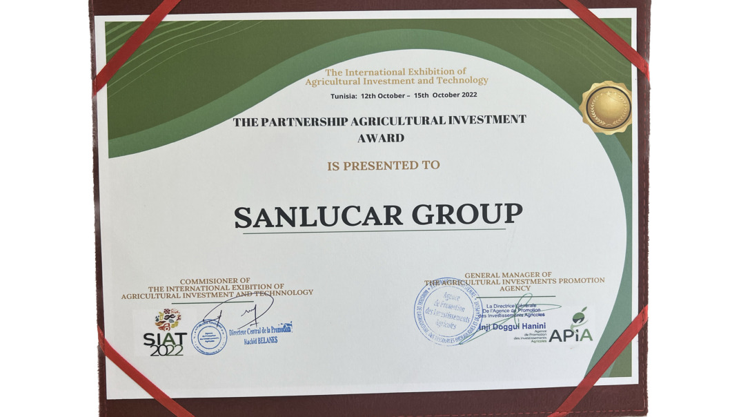 Presse_Auszeichnung Investition SanLucar receives an award for investment, recognizing its commitment to growth, sustainability, and innovation in the fresh produce sector.