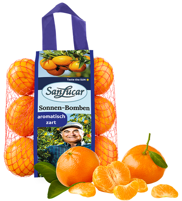 SanLucar 750g Sonnenbomben clementines, packed fresh for a naturally sweet citrus experience.
