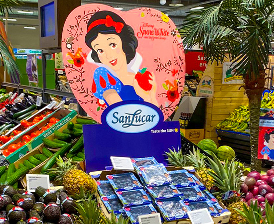 BlogSnW_2SnW_2 SanLucar Snow White blueberries in eco-friendly packaging, emphasizing freshness, quality, and sustainability.