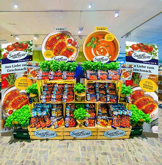 SanLucar fruit and vegetable selection, showcasing fresh, high-quality produce in vibrant colors.