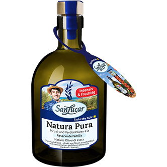 Olivenöl_Intensiv fruchtig_hanger-mini-3 SanLucar Natura Pura olive oil from Spain, made with Picual and Verdial olives