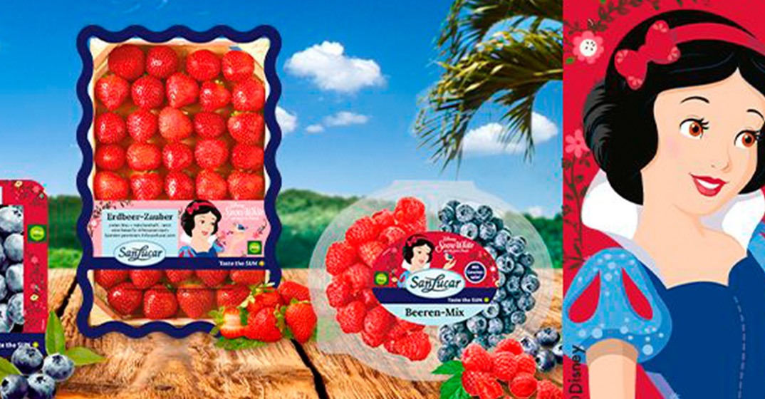 SanLucar *Snow White* themed promotion, making fresh fruit fun and engaging for children.