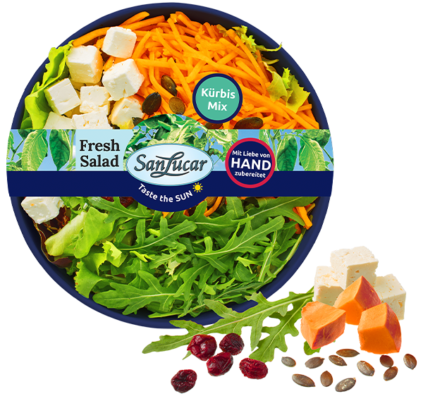 Pumpkin Mix salad – a fresh blend of leafy greens, roasted pumpkin, and vegetables for a healthy meal.