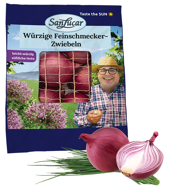 Red onions in Naturebag (Germany) – fresh, high-quality red onions packaged for sustainability and freshness.