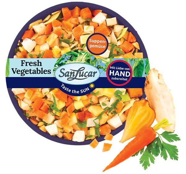 Soup vegetables mix – a fresh selection of root vegetables and herbs, perfect for homemade soups and broths