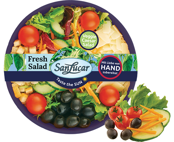 Veggie Caesar salad – a fresh mix of crisp lettuce, vegetables, and classic Caesar dressing for a healthy meal.