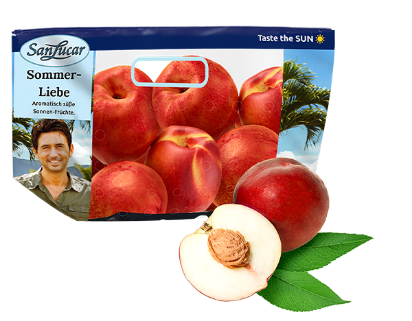 Sommer-Liebe_Nektarinen SanLucar Sommer Liebe nectarines, fresh and juicy, packed for a sweet and refreshing summer flavor.