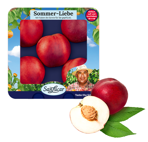 Sommer-Liebe_Nektarinen_v2 SanLucar Sommer Liebe nectarines, fresh and juicy, packed for a delightful summer taste.